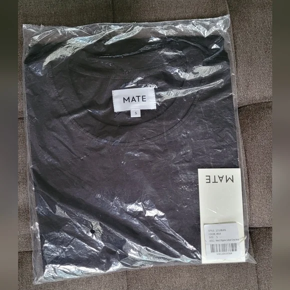 MATE the label Men's Organic Cotton Crew Neck Tee Black-NWT - Picture 5 of 5